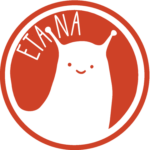 Verkkolehti Etanan punainen pyöreä logo, jossa Etana.