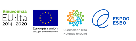 Logot: Vipuvoimaa EU:lta 2014-2020, Euroopan Unioni, Uudenmaan liitto, Espoo/Esbo