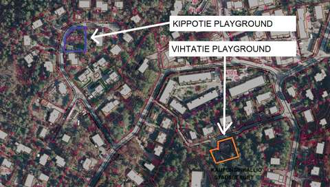 Location of the VIhtatie playground on a map