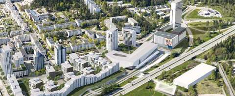 The integration of Kivenlahdentulli into the urban environment of Kivenlahti metro station.